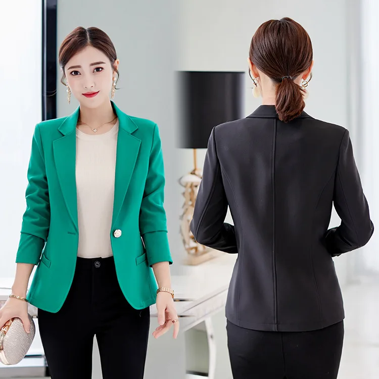 New Fashion Solid Color Office Ladies Plaid Blazer Long Sleeve Loose Houndstooth Suit Coat Jacket Women blazers Female Outerwear | Женская
