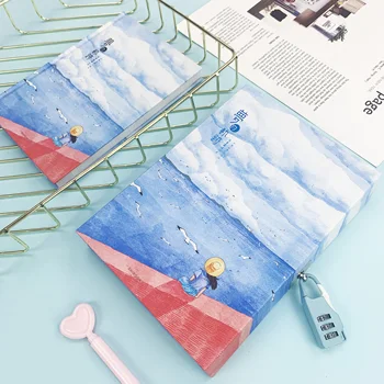 

SHIBO Color Page Lock Notebook B6 Locked Diary Notebook Student Gift Box 1PCS
