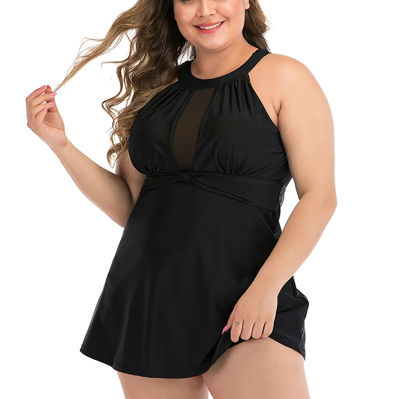 Купальный костюм, платье размера плюс, женская одежда для плавания, 2 предмета, танкини, купальные костюмы, сетчатый купальный костюм для женщин, купальный костюм большого размера