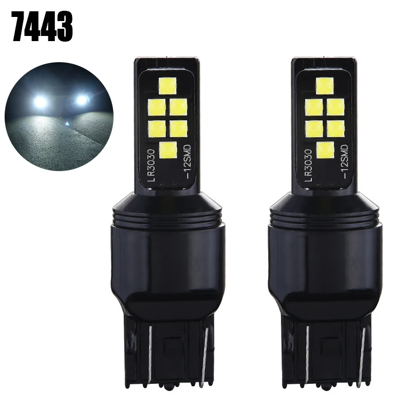 7443 T20 W21W 2 шт. 1156 P21W BA15S 1157 P21/5 Вт BAY15D T20 7440 W21/5 Вт 7443 BAU15S чип светодиодный автомобильный резервный светильник автомобильных тормозных Светильник лампы челнока - Испускаемый цвет: 7443 T20 W21W