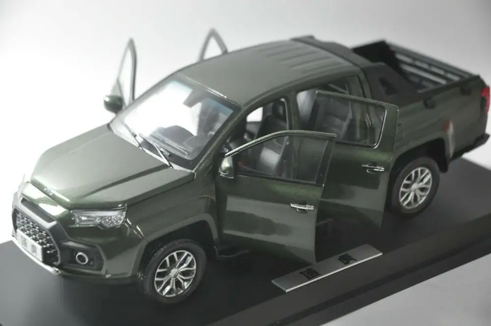 1:18 литая под давлением модель для JMC Yuhu 7 зеленая пикапа Игрушечная машина из сплава миниатюрная коллекция подарок грузовик китайский бренд JAC