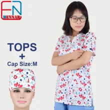 Hennar женские медицинские скрабы uniformes из хлопка с белыми медицинскими вещами