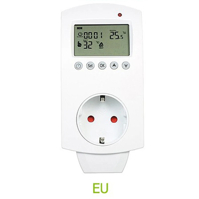 EU plug HY02TP цифровой ЖК Программируемый Регулятор температуры кондиционер терморегулятор настенный штекер термостат - Цвет: EU plug