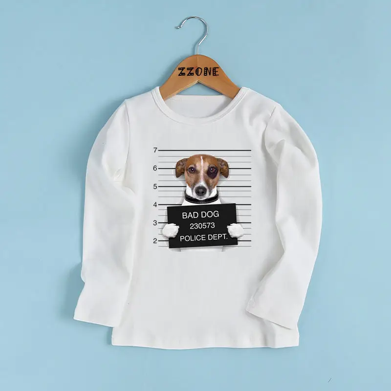 

Boys/Girls Bad/Pug French Bulldog Pattern Fashion T shirt Baby Casual Funny T-shirt Kids Cute Long Sleeve Clothes,LKP2017