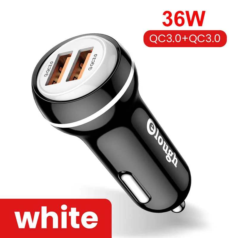 Elough Dual USB Car Charger Quick Charge 3.0 QC3.0 Fast Charging PD 40W Type C Car Charger For iPhone Xiaomi Huawei Mobile Phone usb c car charger Car Chargers