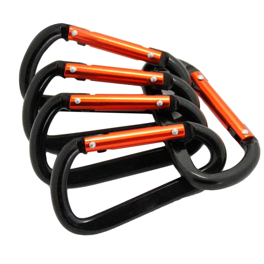 

5Pcs Aluminum Alloy Carabiner Camping Key Chain Hook Outdoor 8D Rivet Flattening Carabiner Kettle Key Toy Bag Clothing Pendant