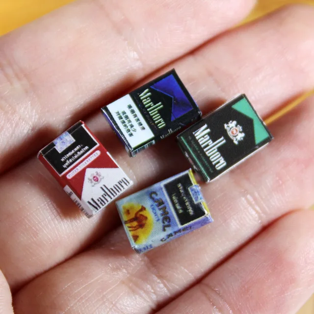 4PCS Cute Mini 1:12 Scale Miniature Dollhouse Cigarette Model Pretend Play BJD Doll House Decoration Accessorries 3