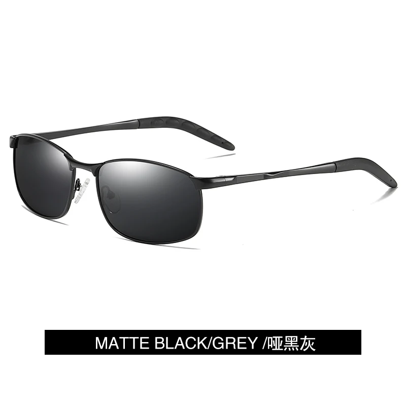 1.matte black (grey) ROUPAI Солнцезащитные очки Мужские Винтажные поляриодные бредовые дизайнерские модные синие Черные солнцезащитные очки uv400 высокого качества для вождения Ретро - Цвет линз: 1.matte black (grey)