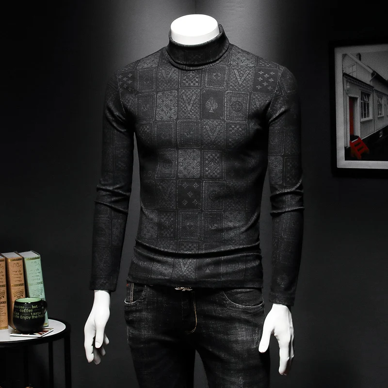 Мужская футболка от французского дизайнера, Осень-зима, брендовые футболки с принтом, высокое качество, облегающая одежда с длинным рукавом, 5XL C47