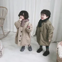 Детская осенне-зимняя одежда с хлопковой подкладкой в Корейском стиле для мальчиков и девочек, детская шелковая хлопковая стеганая куртка