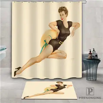 

Custom image of pin up (1) Waterproof Shower Curtain Doormat Home Bath Bathroom Polyester Fabric Multi Sizes#2019-01-12-272