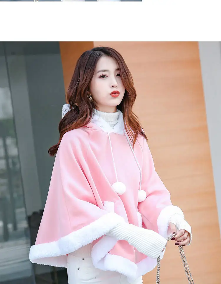 Модная женская толстовка Kawaii японская теплая Повседневная Верхняя одежда для девочек Harajuku плащ флисовая свободная толстовка с капюшоном забавные женские