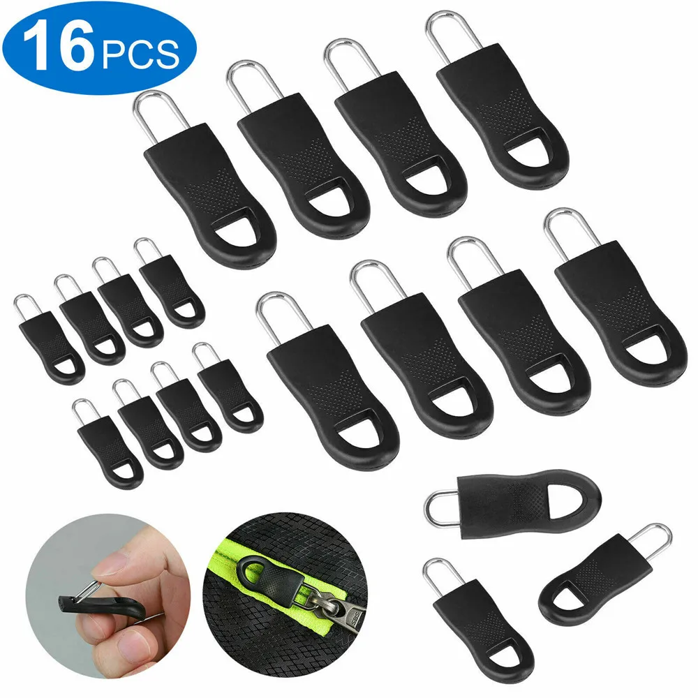 16Pcs Replacement Zipper Fixer Repair Pull Tap for Pants Luggage Boots Bags 