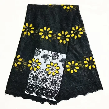 

2020 High Quality Nigeria Wedding African Lace Fabric With Stones Embroidery African French Tulle Lace Fabric Set For Dress New!