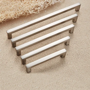 Kitchen Door Handles Cabinet Handles Drawer Knobs Aluminum Alloy Wardrobe Door Handles Brushed Modern Style Hardware