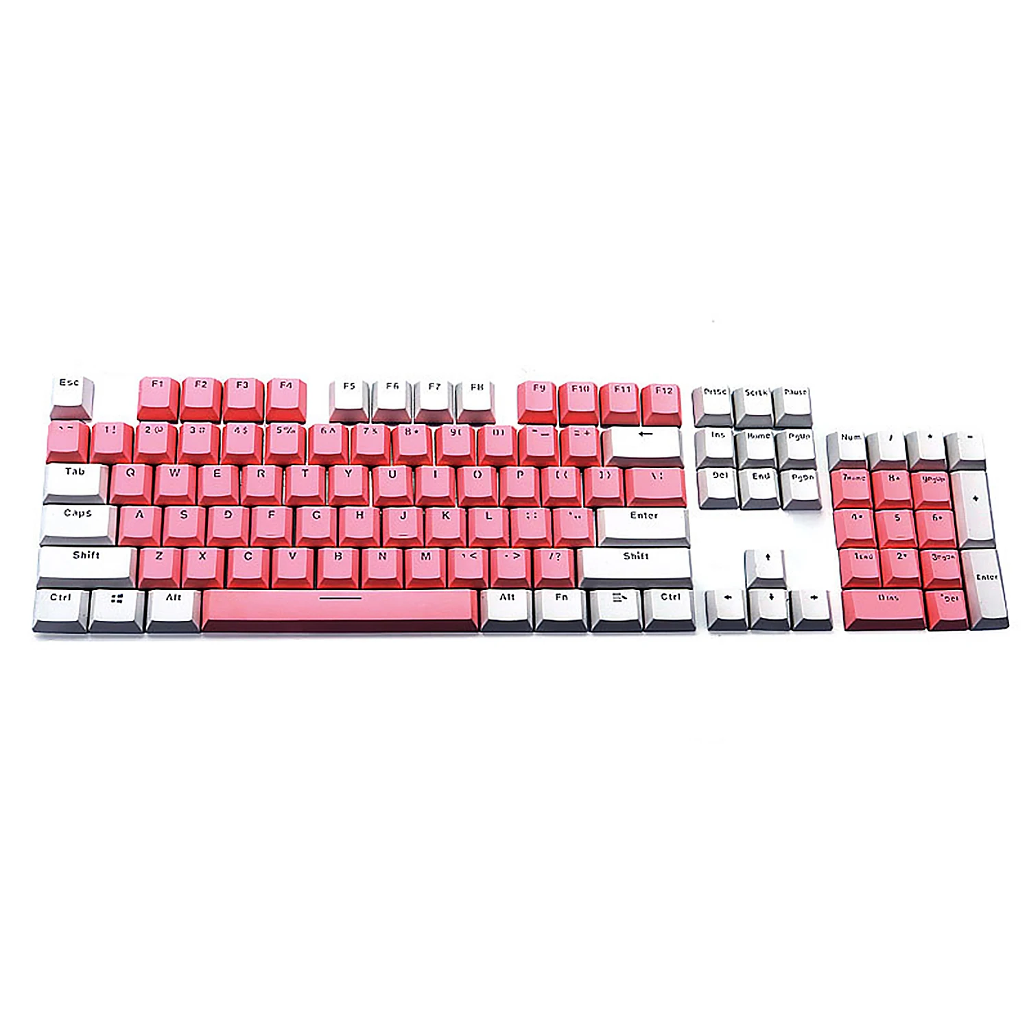 Besegad модный двойной цветной 104-Key PBT Pervious Light Keyset Keycap для механического игрового ПК Компьютерная клавиатура Чехлы для клавиш - Цвет: White Pink