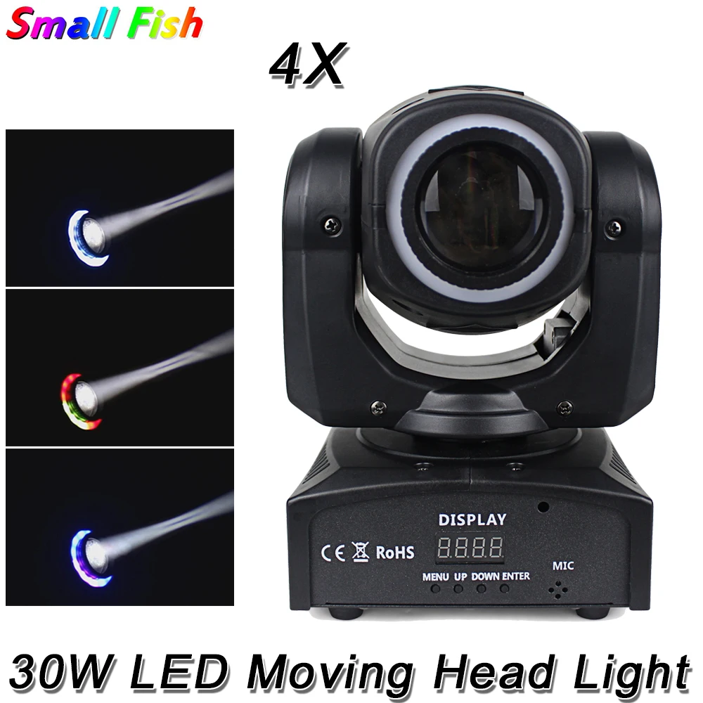 

4Pcs/Lot 30W LED Moving Head Spot Light Disco Wash Light Professional Stage Lighting For Music Party Christmas Wedding Banquet