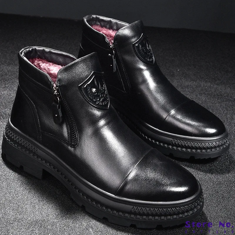 

Men's Martin Boots in Autumn and Winter Genuine Leather winter boots men Rubber mens shoes snow boots men