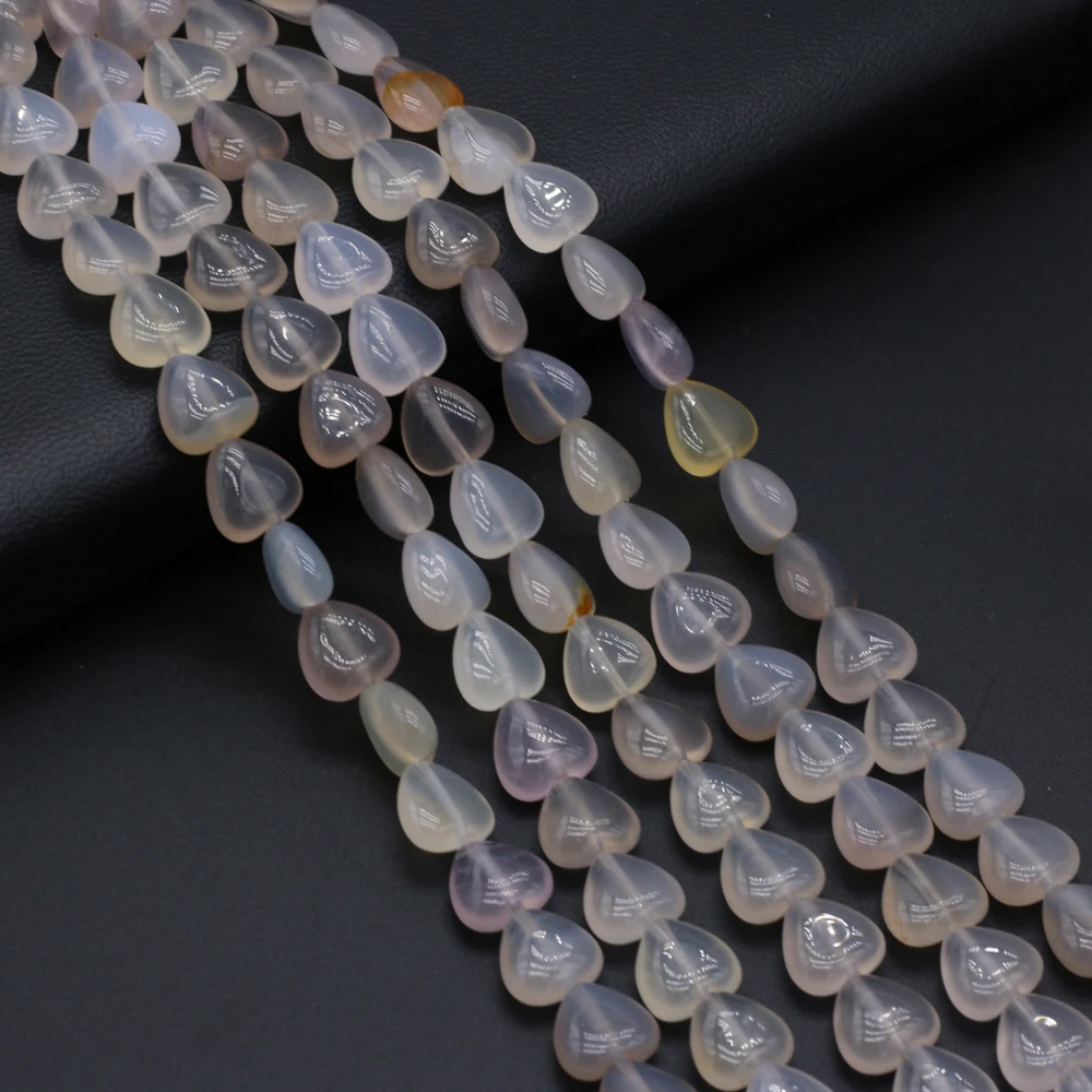 

Natural Stone Heart-Shaped Semi-Precious Stone Grey Agate Beaded 20 Peces/Piece DIY Necklace Bracelet Size 10x10x5 mm