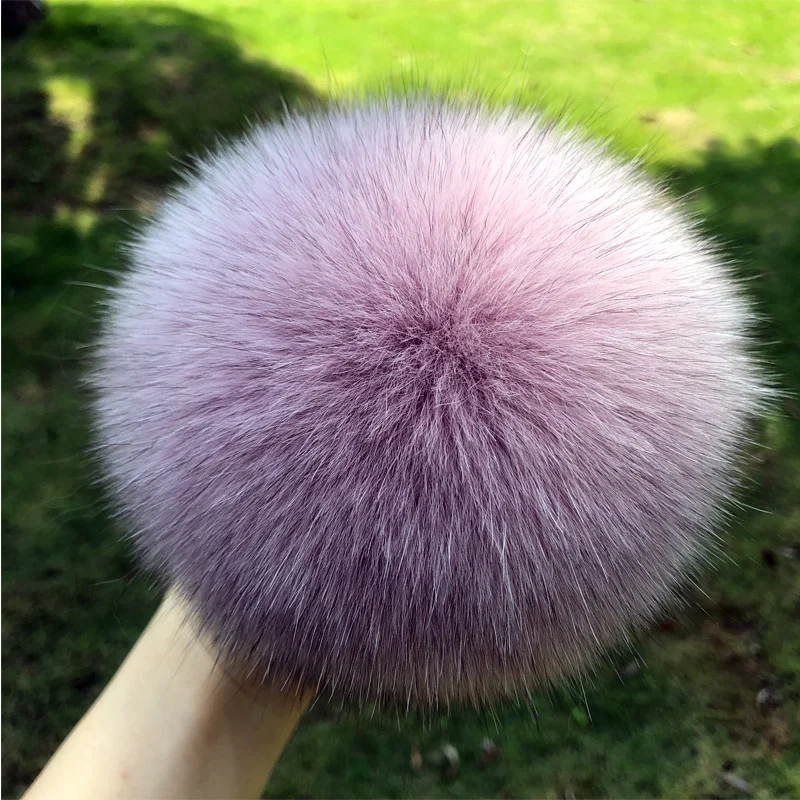 13 15 cm DIY Natural Color Real Raccoon Fur Pompoms For Bags Knitted Beanie Cap Hats Genuine fox fur Pom pom grey skully hat