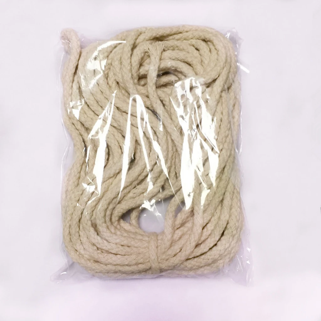 10 Meters Pure Cotton Rope Braided Twisted Cord Twine Sash For DIY Craft 5mm