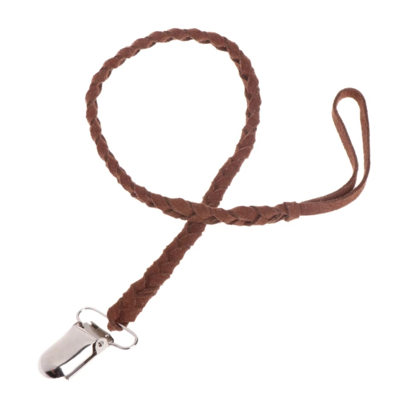 Baby Leather Pacifier Clips Soother Chain Dummy Clip Soother Nipple Leash Strap