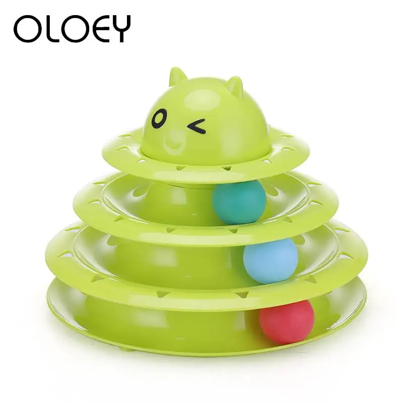 

Funny Cats Interactive Toys Tower of Tracks with Ball Game Intelligence Three-layer Track Toy Ball for Pet Dog Cat Play Supplies