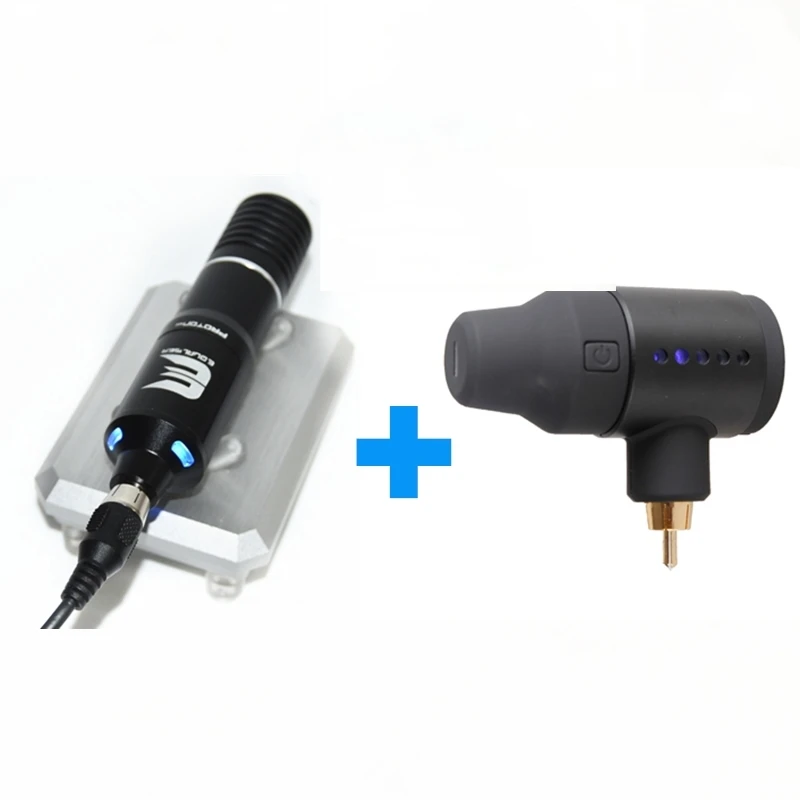 Black Machine Kit Newst светодиодный светильник роторная татуировка машина ручка с мини беспроводной татуировки Мощность RCA Подключение - Цвет: Black Machine Kit