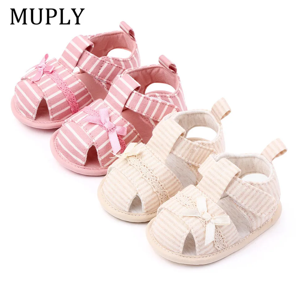 New Crib-Shoes Newborn Toddler Baby Summer Soft-Sole Anti-Slip Infant for Cute Striped 0-18M RLwqep7kY7L