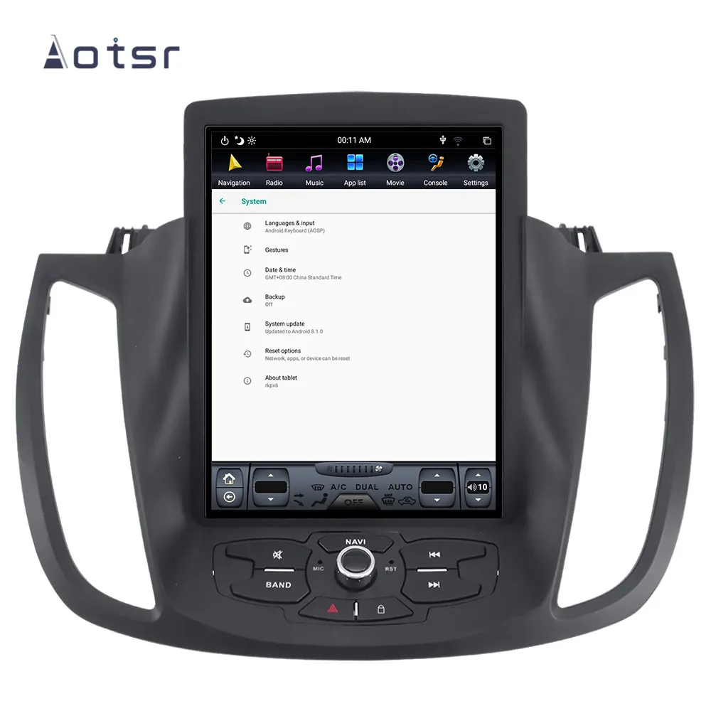 Aotsr Tesla 10," вертикальный экран Android 8,1 автомобильный DVD мультимедийный плеер gps навигация для Ford Kuga 2013- встроенный carplay