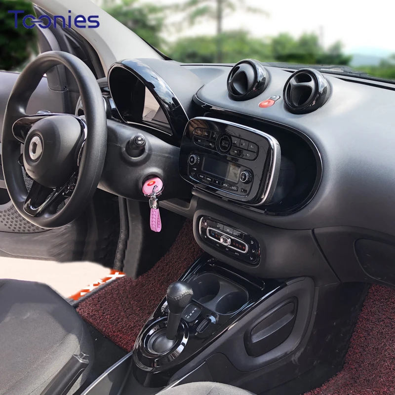 Car Styling Interior Cover Shell Black Decorative Modification Parts For  New Smart Fortwo Forfour 453 Car Stickers Accessories