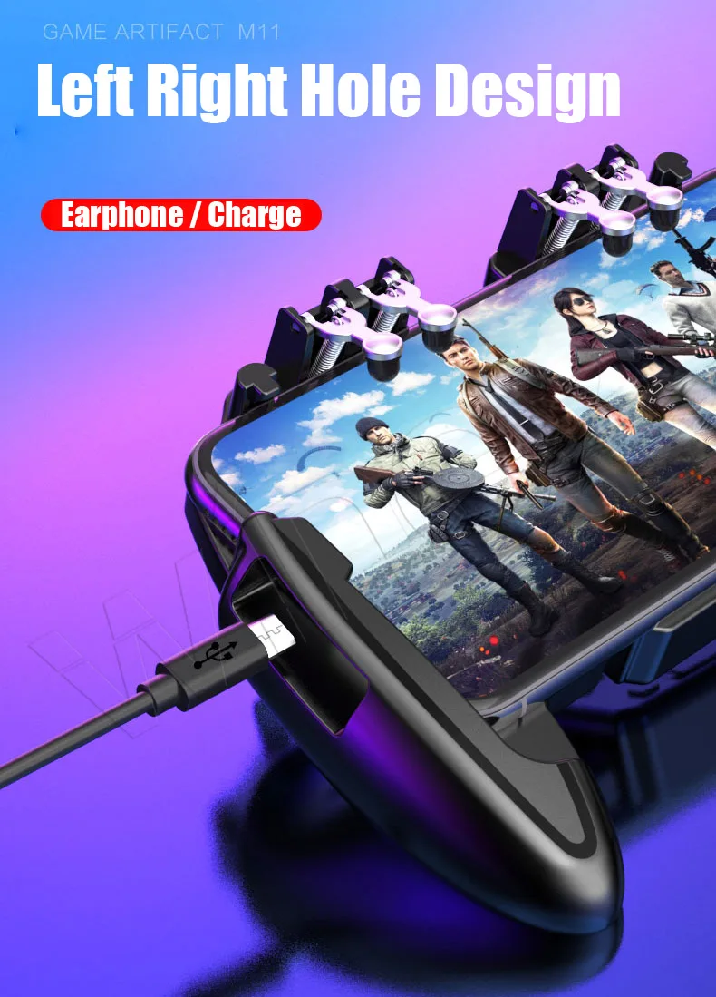 M11 Six Finger PUBG игровой контроллер геймпад триггер стрельба огонь Вентилятор охлаждения джойстик для IOS Android мобильного телефона
