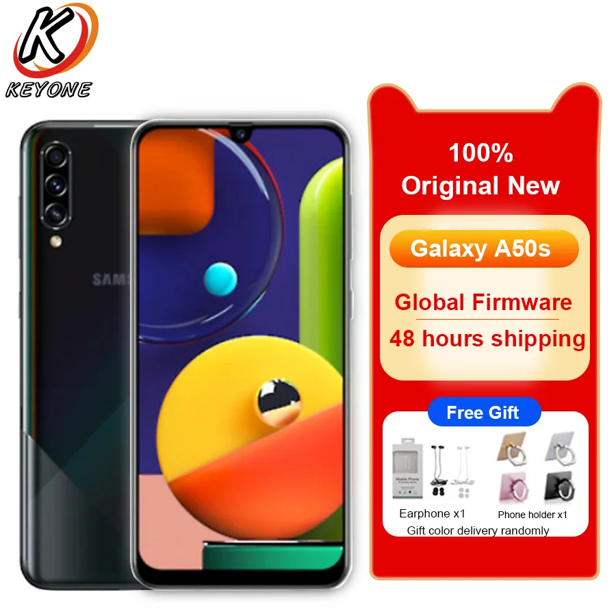 Мобильный телефон samsung Galaxy A50s A5070, 6 ГБ ОЗУ, 128 Гб ПЗУ, 6,4 дюймов, четыре ядра, тройная задняя камера, экран, отпечаток пальца, две sim-карты