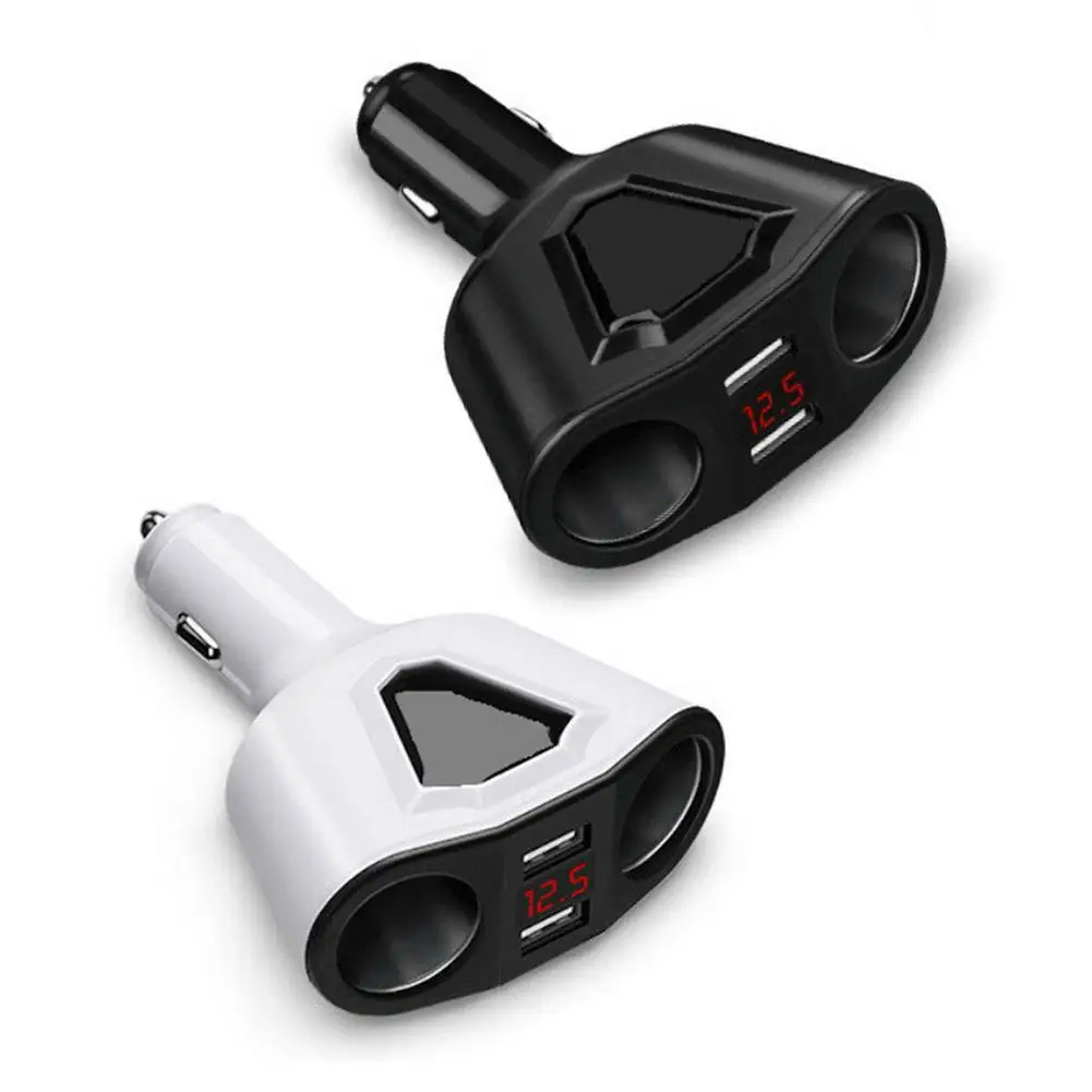 Автомобиль 5V 3.1A автомобиля с двумя портами USB Зарядное устройство с 2 слот автомобильного прикуривателя Дисплей зарядки Напряжение ток для iPhone 8, 7, 6 samsung S8 S7 S6