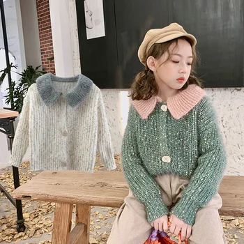

2020 Girls Cardigan Winter Sweaters Autumn Teenage Children Knitwear Princess Sequined Knitted Pullover Tops Children Sweaters