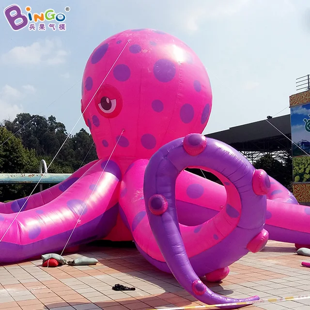 NEWLY DESIGN 18m width inflatable huge pink octopus cartoon inflating custom tailor lighting LED lamp for playground decoration