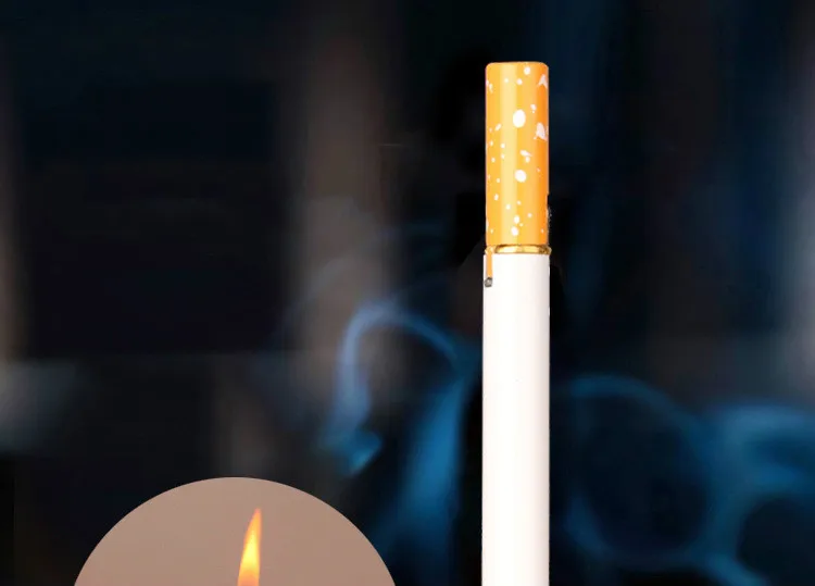 Creative Mini Lighter Refillable Butane Gas Metal Cigarette Shaped Lighter Portable Grinding Wheel Lighter Outdoor Tools No Gas