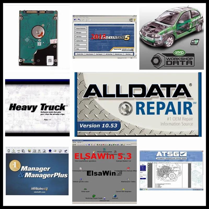 

2019 Auto Alldata Software Alldata 10.53 and mitchell ondemand 2015 car repair software 1tb hdd Elsawin 6.0 Vivid workshop data