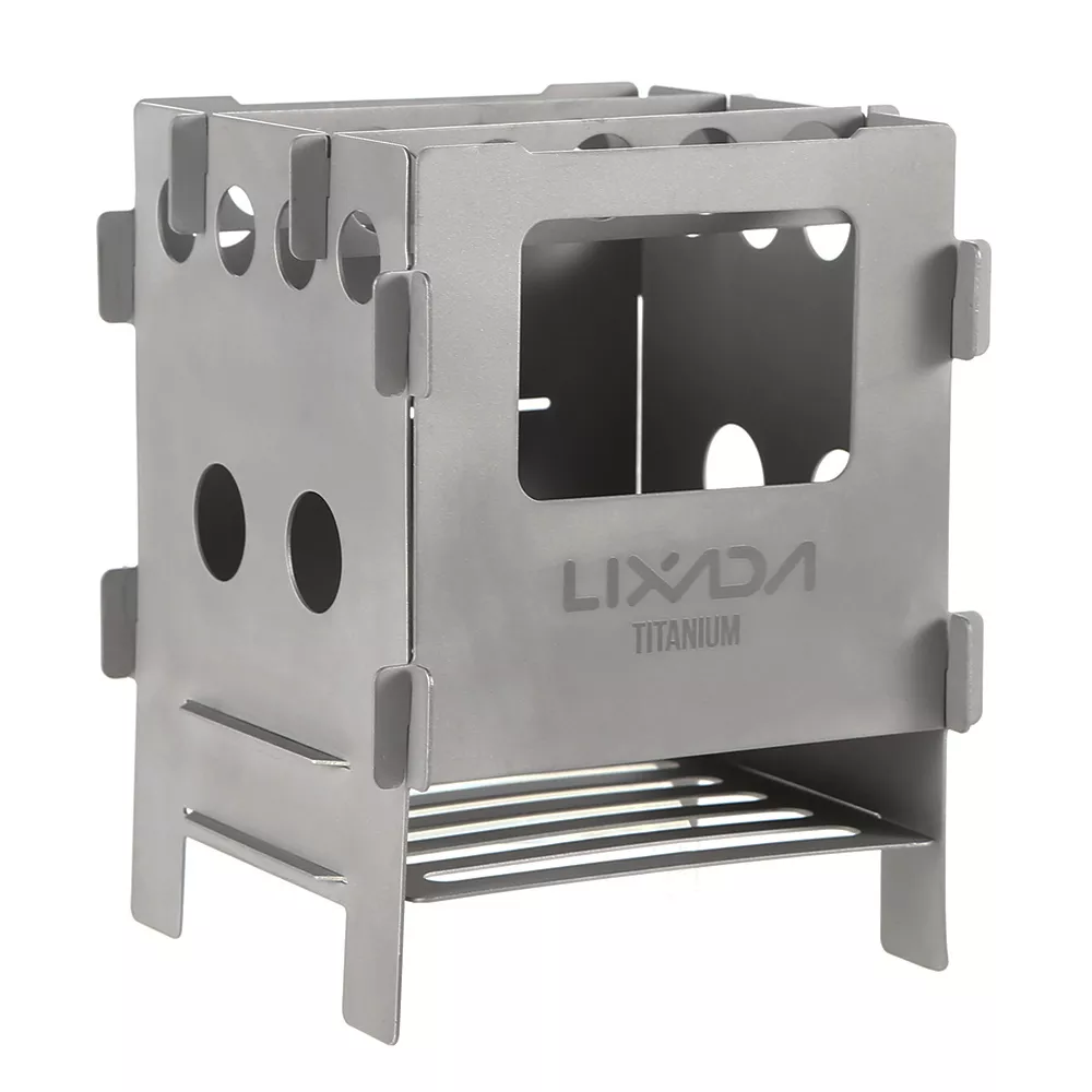 Lixada Folding Stainless Steel Wood Burning Stove Outdoor H7N8 Use Picni S3Z6