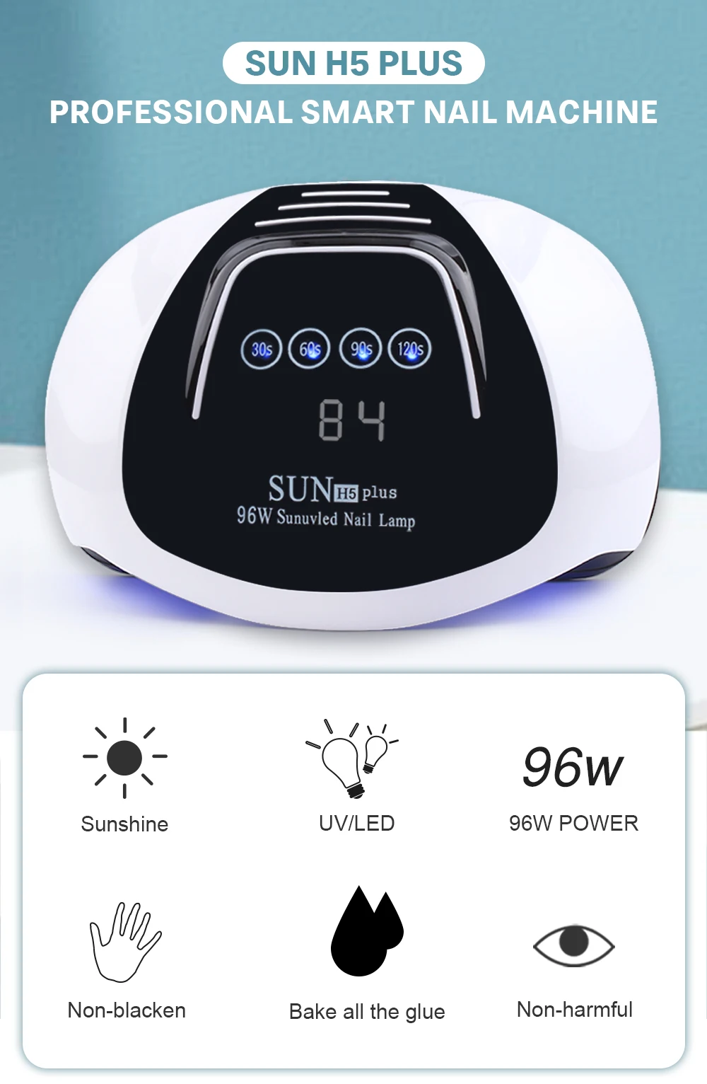 NOQ Max72W 36 шт. УФ светодиодный светильник для ногтей Съемная Сушилка для ногтей для маникюра отверждение всех гель-лаков с ЖК-дисплеем