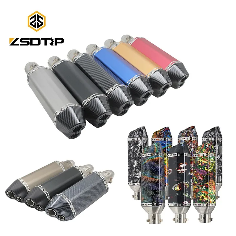ZSDTRP 51 мм Универсальный мотоцикл Akrapovic выхлоп модифицированный глушитель труба скутер, питбайк грязи мотокросса для Yamaha R1 CBR250R