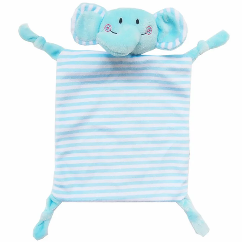 elephant Newborn Toddler Kids Plush Towel Toy Cartoon Cat Rabbit Animal Rattle Toy Baby Sleeping Newborn Stuffed Dolls Comfort Towel - Цвет: elephant