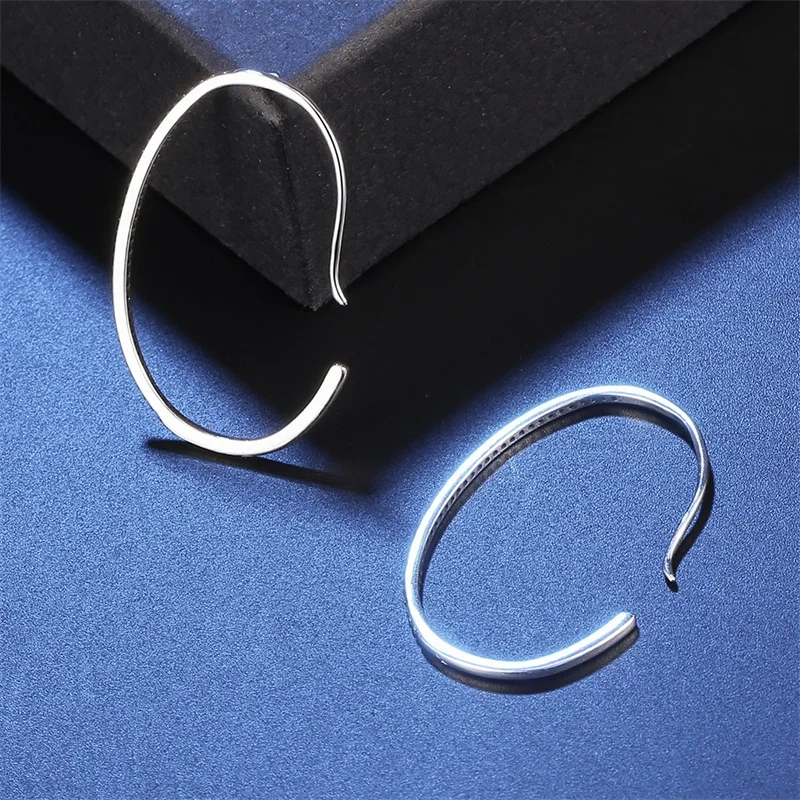 AZIZ BEKKAOUI Silver Big Hoop Earrings for Women Sterling Silver 925 Jewelry Female Fashion Woman Crystal Earrings Fine Jewelry