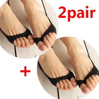 Color G 2pair Женские носки-башмачки с открытым носком, невидимые Нескользящие хлопковые низкие носки, женские летние тонкие дышащие носки на высоком каблуке, тапочки, Sokken - Цвет: Color G 2pair
