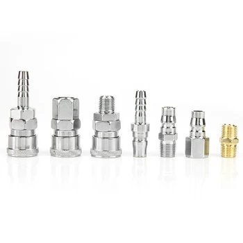 

Line Hose Air Compressor Connector Quick Release Assembly Set 1/4" Pneumatic Iron Parts 18pcs