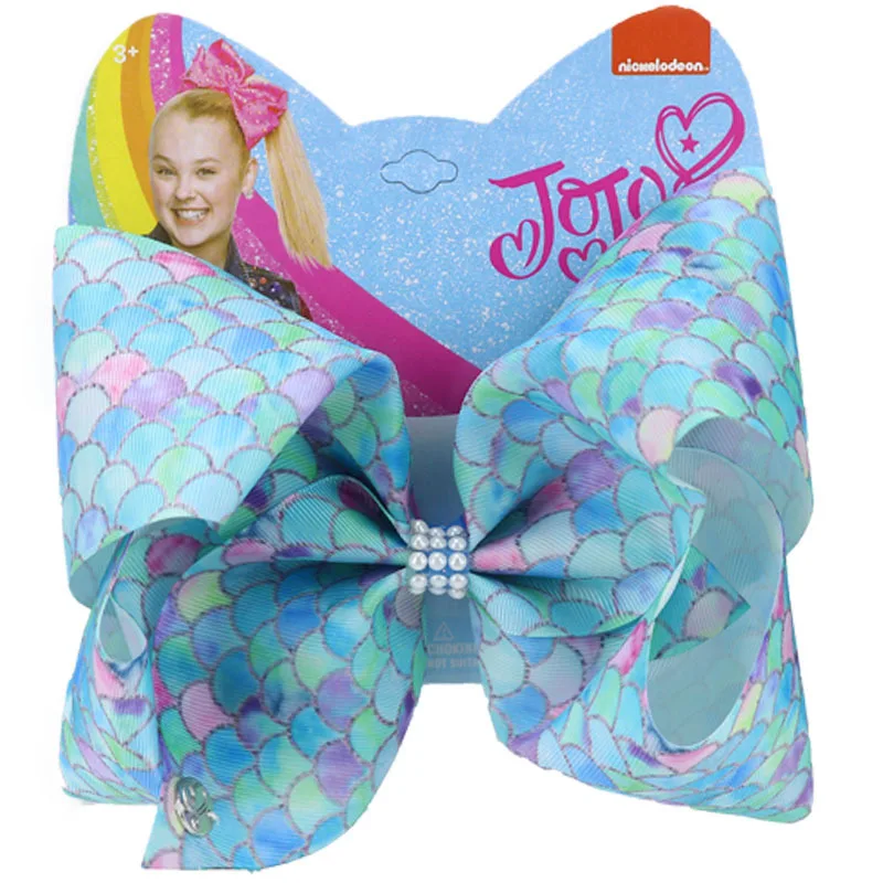 A5 8 дюймов jojo siwa для маленьких девочек, большие банты Jojo с красивым рисунком, заколки с аллигатором, заколка для волос, цветная лента, Детские аксессуары для волос - Цвет: A5