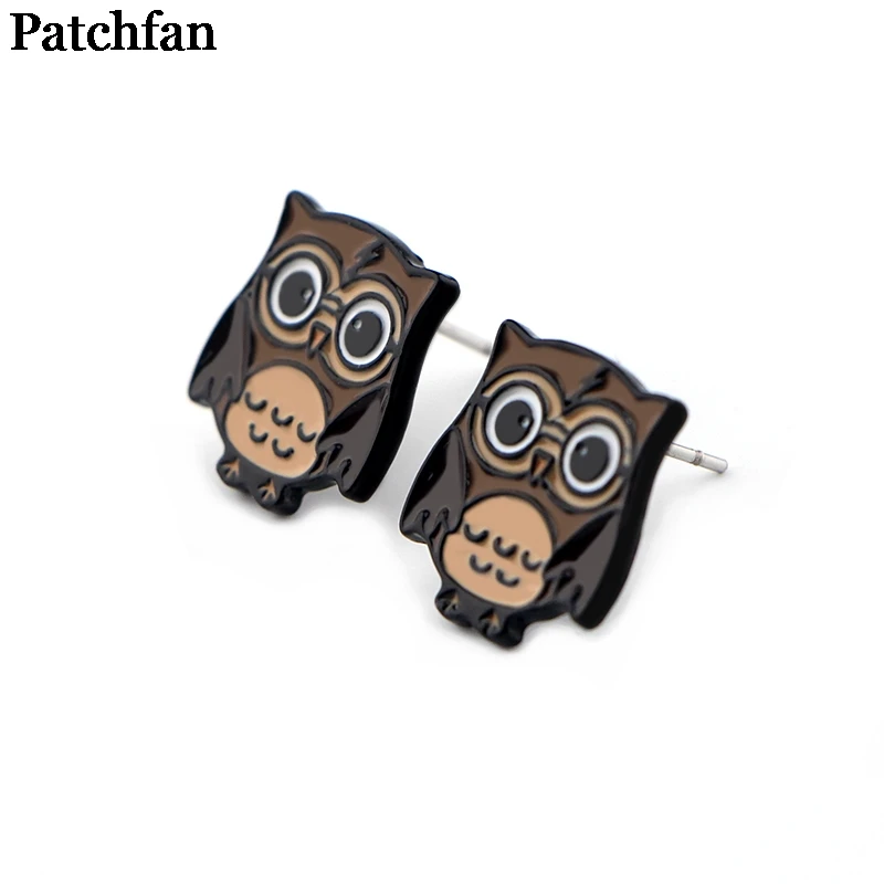 Patchfan сова животное мультфильм Забавный Аниме Дизайн для сережек вечерние сувениры Ювелирные изделия для девушки на день рождения подарки A2261