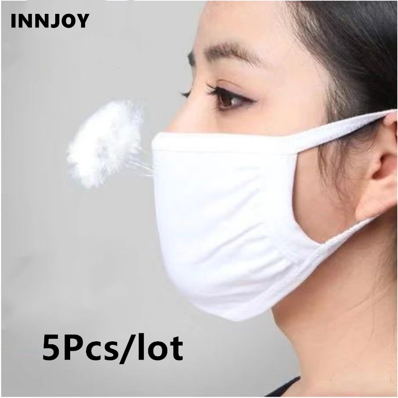 

Cotton Air Dust Mouth Face Mask Unisex Dustproof Pollution Mask Anti Women Men Muffle Earloop Washable Mask Cycling 5pcs