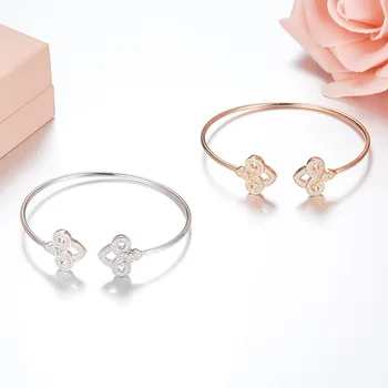 

brand luxury Fashion Adjustable Cuff Opening bowknot Bracelet elegant Women 925 sterling silver bracelet Jewelry Gift