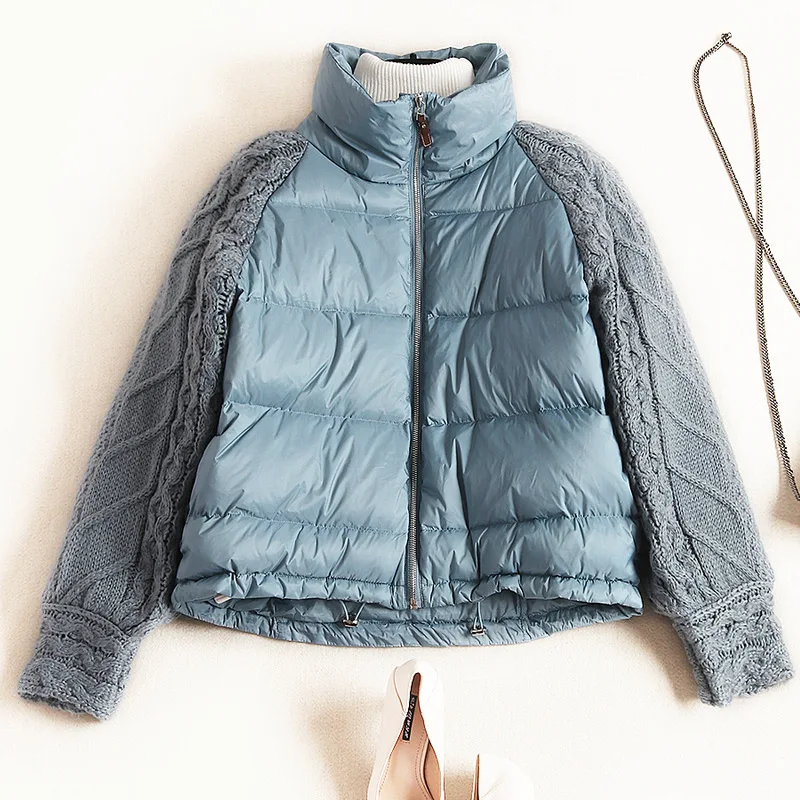 New Baseball Down Jacket Women Short White Duck Down Outwear Loose Casual Coat Ultra Light Down Jackets Over Size